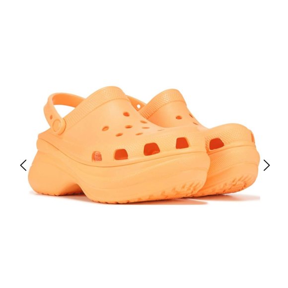 orange platform crocs